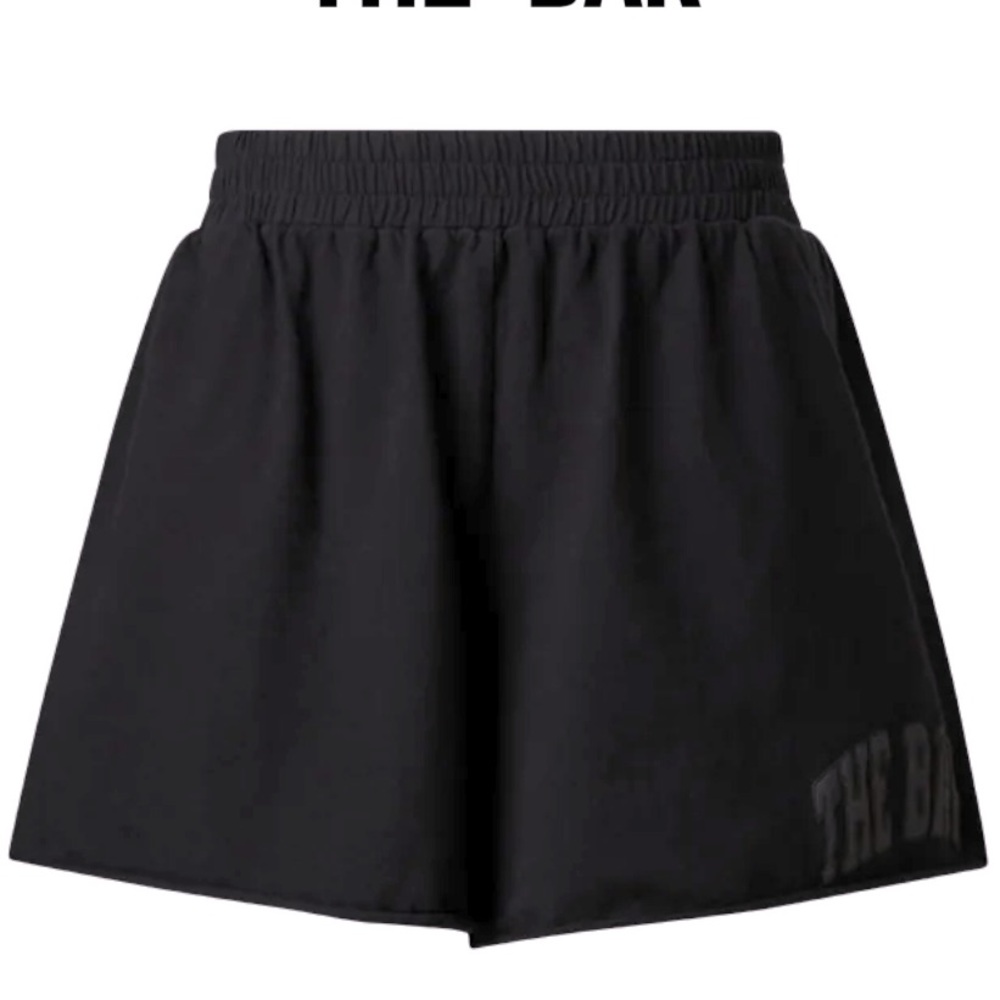 THE BAR VARSITY COTTON SHORT BLACK